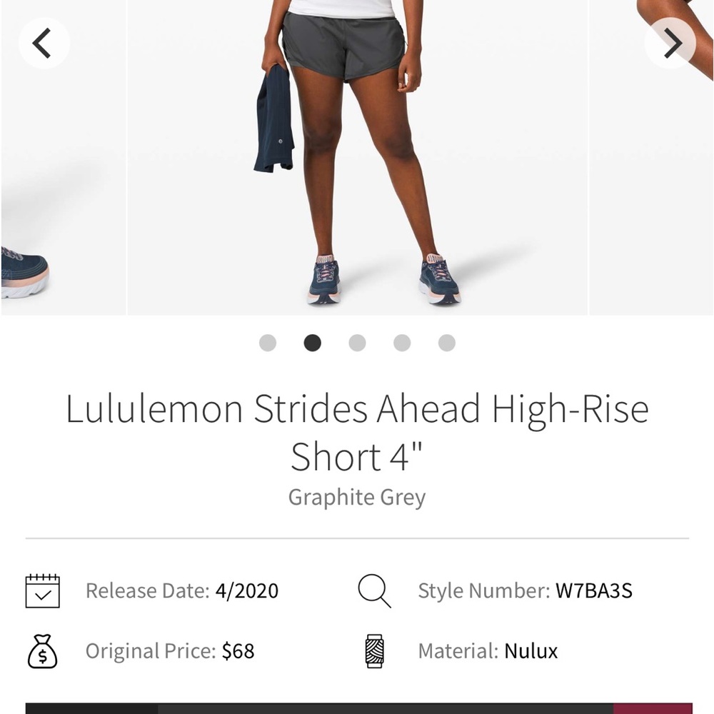 Lululemon Strides Ahead High-Rise Short 4"